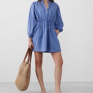 Banana Republic Factory Sky Blue Long Sleeve Dress